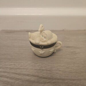 Department 56 Snowbabies Two For Tea Hinged Trinket Box